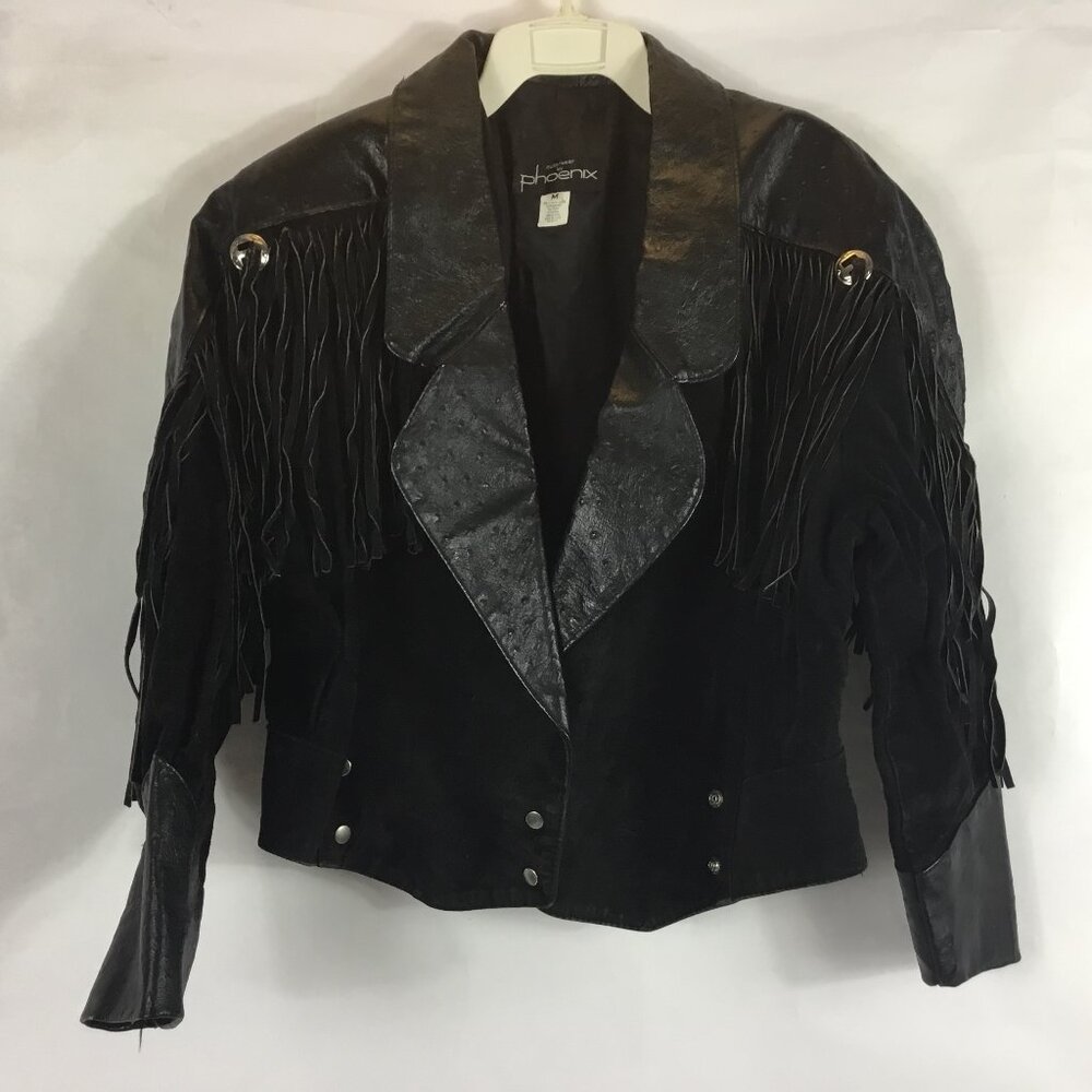 Outerwear by Phoenix leather fringe jacket